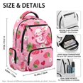 thumbnail image 5 of Pzuqiu Pink Strawberry Axolotl 17 Inch Backpack for Kids Girls, Breathable Padded Shoulder Strap Lightweight School Bookbag,Casual Daypack for Travel Hiking Camping Fits 6-18 Ages, 5 of 7
