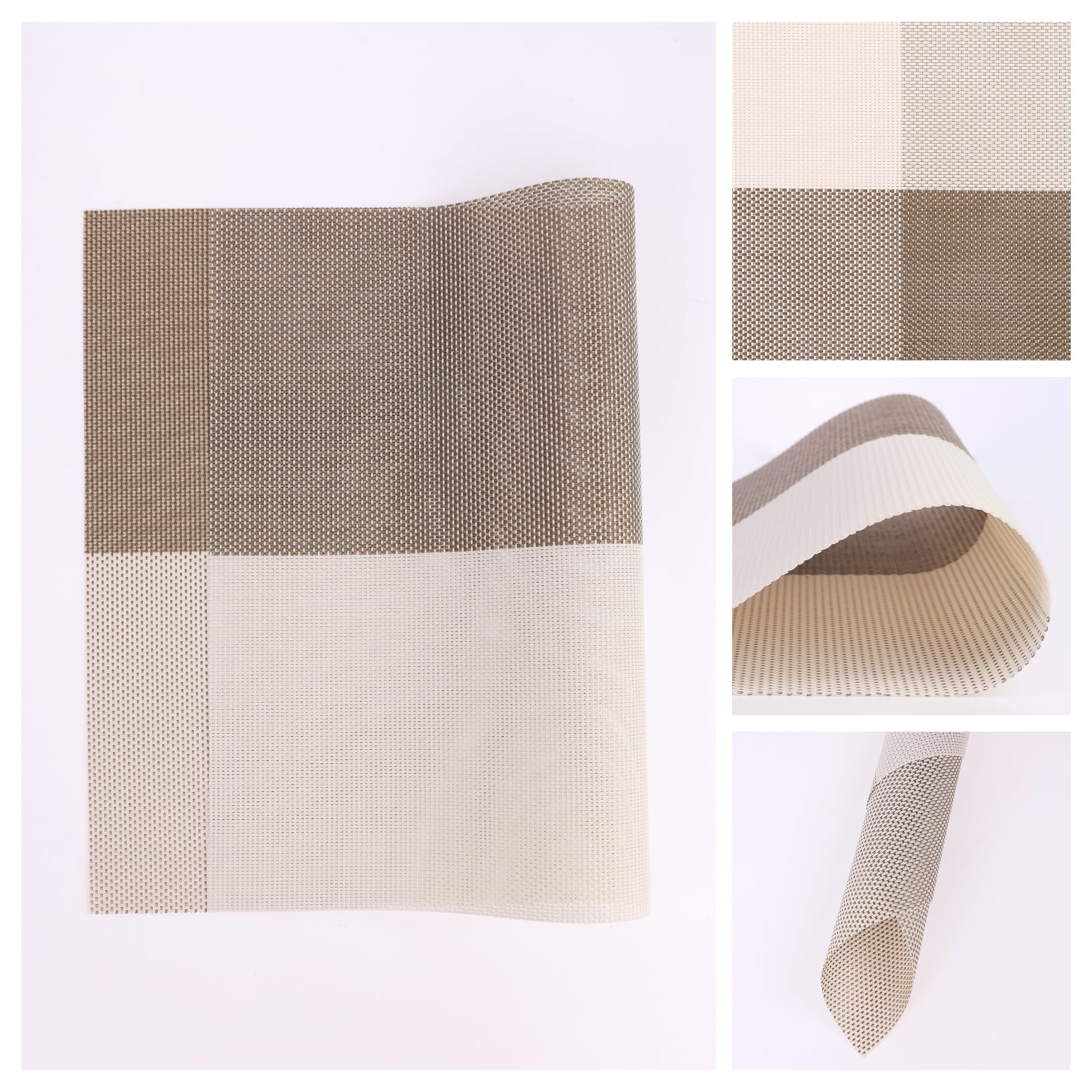Unique Bargains Placemats for Kitchen Table Heat Resistant Table Placemats Light Coffee