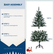 Pre-Lit Artificial Christmas Tree with Warm LED Lights, Pine Cones, 359-2136 Tips, Metal Stand, 4.5FT/6FT/7.5FT/9FT Easy Assembly for Home, Office, Holiday Decor