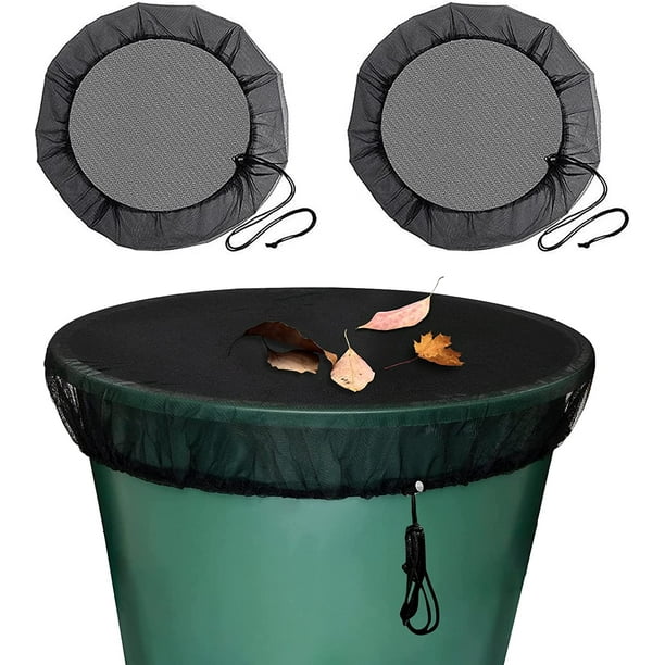 DENUOTOP Red para tanque de lluvia de 2 uds, red de protección para barril de lluvia con cordón, red de protección ajustable, protección contra mosquitos y hojas oso de fresa Electrónica