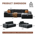 thumbnail image 3 of L-shaped Modular Combination Sofa, No Assembly Required, Deep Seat Sofa with 3 Cushions, Soft Fabric Upholstery, Suitable for Modern Lounge Areas in Living Rooms and Bedrooms, 3 of 6