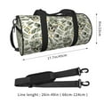 thumbnail image 2 of Rocae Skull with Cash Print Round Travel Duffel Bag and Fitness Bag, Women's Waterproof Weekend Tote, Men's Travel and Fitness Essentials, 2 of 8
