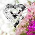 thumbnail image 6 of Bird and Heart Chimes - Silver Heart Shaped Filigree Chimes with Glass Marbles and Bells - Garden Decor - 38 Inch High, 6 of 7