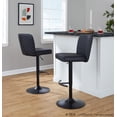 thumbnail image 3 of Henry Adjustable Barstool Set of 2 Swivel, Black Bar Stools, Bar Chairs, Swivel Bar Stools Set of 2 with Back, Bar Height Stools Set of 2 (Black Faux Leather), 3 of 6