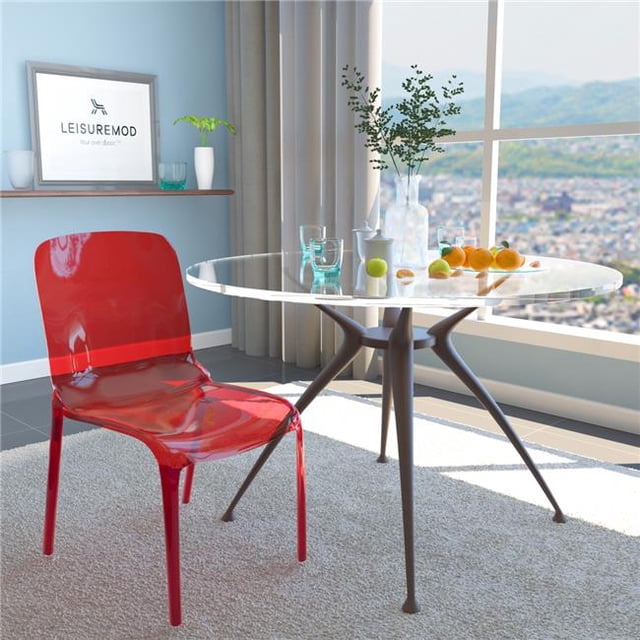 LeisureMod MC20R Chaise de Salle à Manger Moderne Murray 32.25 x 20.5 x 21 Po, Rouge