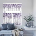 thumbnail image 6 of 3 Piece Kitchen Curtains and Valances Set Purple Cafe Curtains 24 Inch Length Eucalyptus Leaves Valance & Tier Curtain for Living Room Bedroom Small Window 54"x18"+27"x24"*2, 6 of 6