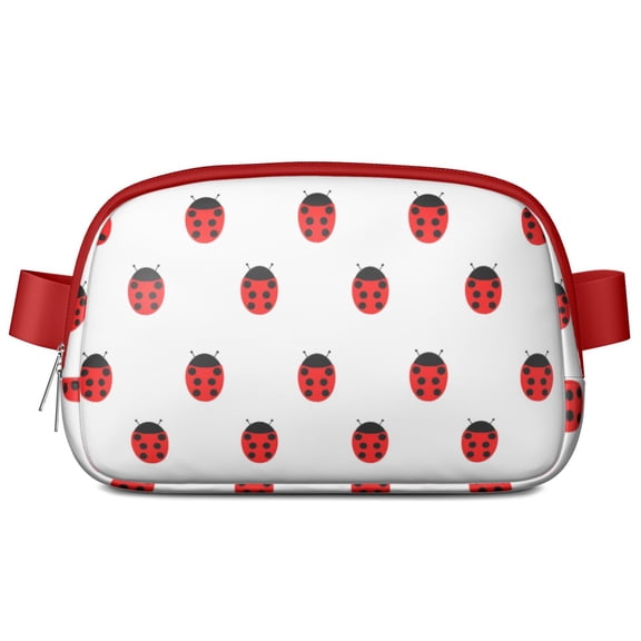 Garden Ladybird Fanny Pack – Cute Cartoon Red Ladybug Waist Bag for Women with Nature Insect Print and Polka Dot Style