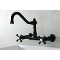 thumbnail image 2 of Kingston Brass KS3240AX Vintage Wall Mount Bathroom Faucet, Matte Black, 2 of 5