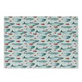 thumbnail image 1 of Fish Cutting Board, Subaquatic Animal Pattern on Dotted Background Ocean Inhabitants with Scales, Decorative Tempered Glass Cutting and Serving Board, Small Size, Orange and Pale Blue, by Ambesonne, 1 of 1