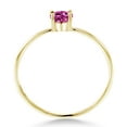 thumbnail image 4 of Gem Stone King 10K Yellow Gold Oval Pink Created Sapphire Engagement Ring for Women (0.50 Cttw), 4 of 6