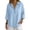 A1 Light blue, variant on Cotton Linen Tops for Women 2026 Summer 3/4 Sleeve V Neck Henley Gauze Shirts Dressy Office Blouses Button Down Shirt Womens Tunic Tops Collared Clothes Dressy Clothes for Summer 2026 S