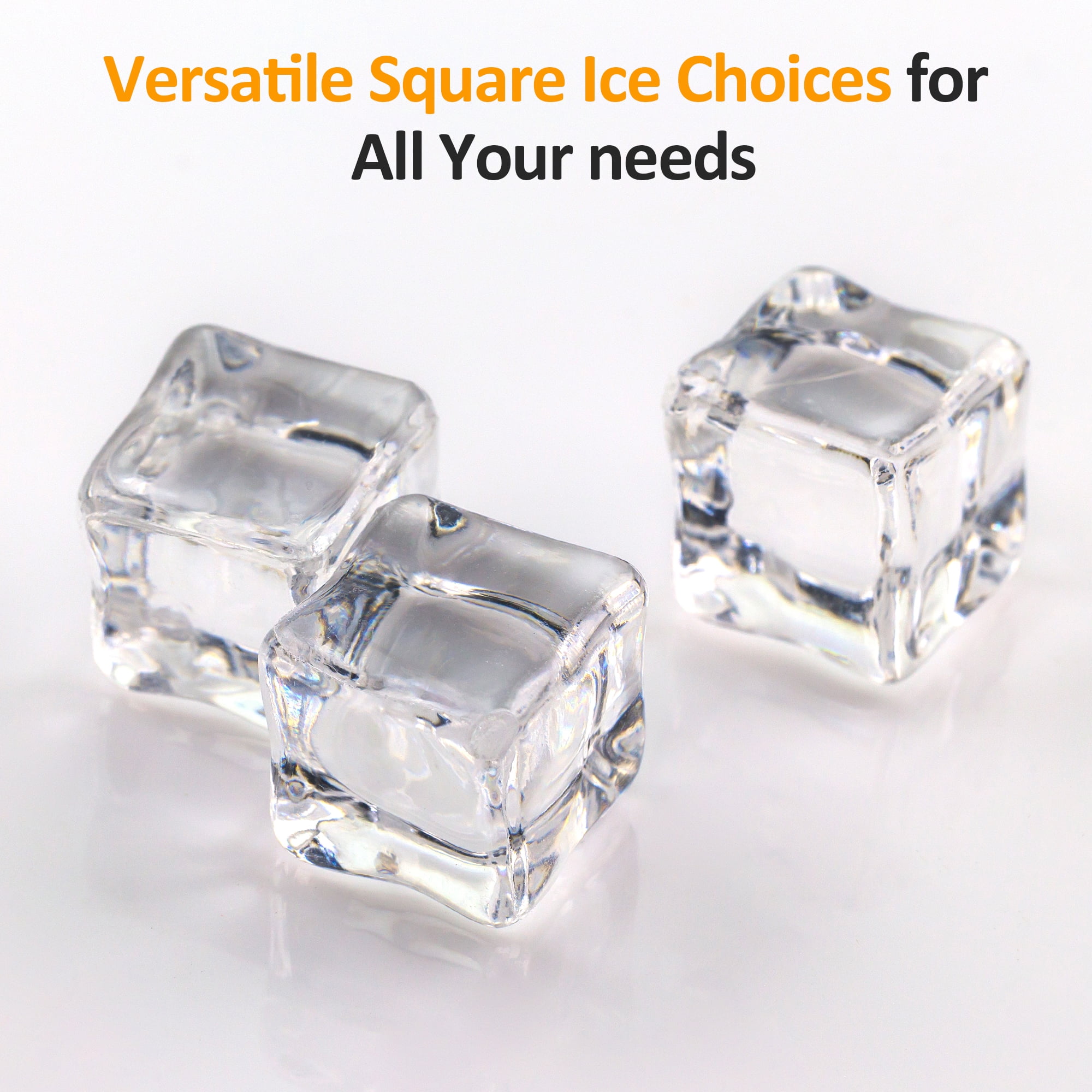 Cozy Home Clear Ice Maker for Home – Compact Countertop Ice Machine with 1.6" Square Ice Cubes, Self-Cleaning, LED Light & Timer, Portable Electric Ice Maker for Kitchen, Bar, RV, Black