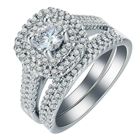 Gorgeous Wedding Rings - Monika Gorgeous Bridal Wedding Ring Set- Ginger Lyne Collection