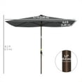 thumbnail image 3 of Outsunny Parasol de Terrasse 1,98 m x 3,05 m, Éclairage DEL, Gris Foncé, 3 of 10