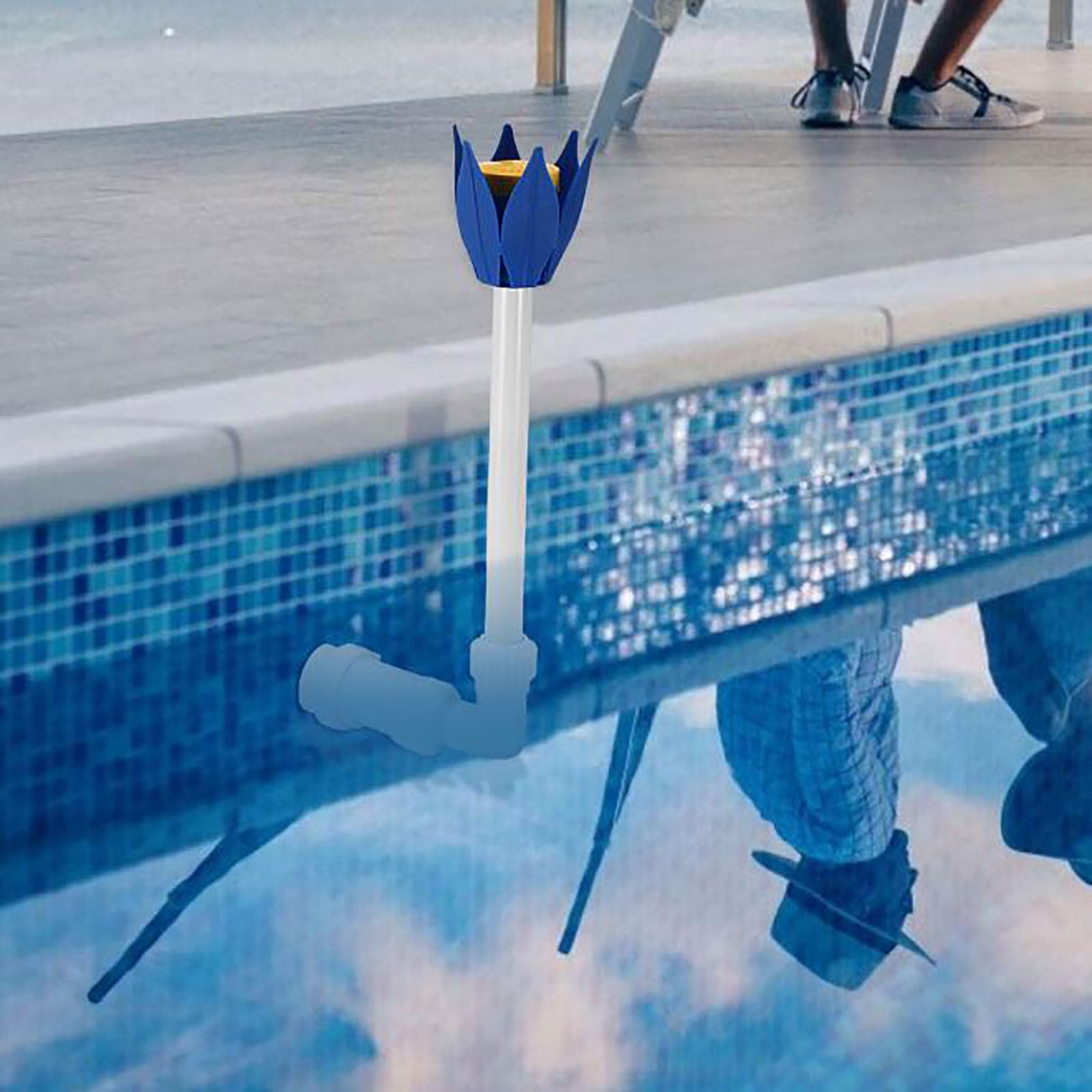 (Clearance) pdqouc Pool Fountain for Above and In-Ground Pools, Adjustable Spray Waterfall Sprinkler Cooler for Pool, Swimming Pool Spa Water Fountain, High-Pressure Pool Spray Fountain