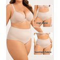 thumbnail image 2 of Finetoo High Waisted Seamless Underwear for Women Tummy Control Bikini Cheeky No Show Breathable Briefs Ladies Panties 5 Pack XXL, 2 of 7