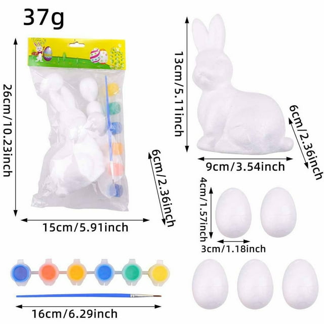 Easter DIY Hand-painted Bunny Ornaments Children's Dolls Cute Graffiti Foam Simulation Eggss Set