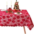 thumbnail image 1 of YQHWQ Christmas Red Lace Rectangular Tablecloth x 84 Inch Festive Maple Leaf Tablecloth Cover Party Valentine's Day Winter Red Decorative Tablecloth for Restaurant Kitchen Coffee Table, 1 of 5