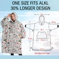 thumbnail image 4 of Oversized Wearable Blanket Hoodie,White Christmas Deer and Gift Pattern Sherpa Blanket Hoodie with Super Pockets,Super Warm Fuzzy Pullover for Women & Men, 4 of 6