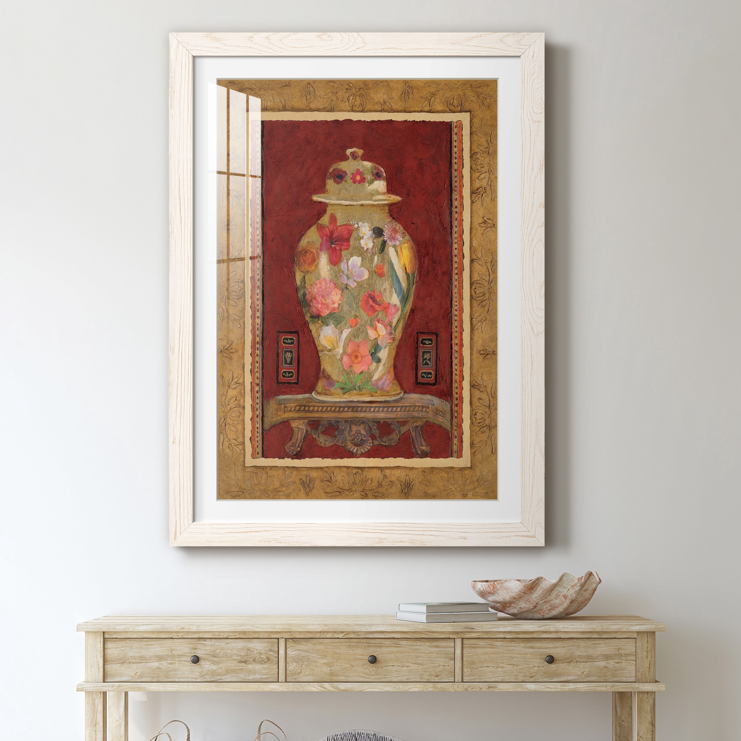 Romantic Urn I - Premium Framed Print - Distressed Barnwood Frame - Ready to Hang