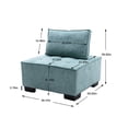 thumbnail image 6 of Williamspace Accent Sofa Chair,Upholstered Leisure Lazy Chair,Modern Square Floor Sofa Single Couch with Removable Pillow for Living Room Bedroom,Teal, 6 of 7