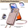 thumbnail image 4 of Phone Case for Samsung Galaxy A14/M14 5G Wallet Cover with Screen Protector and Ring Stand Credit Card Holder Slot Crossbody Strap Lanyard Leather Cell A 14 4G 14A 14M G5 Women Girls Rose gold, 4 of 7
