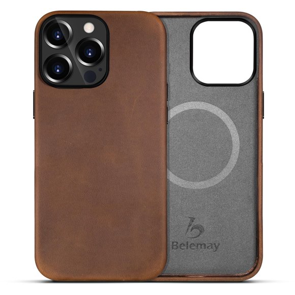 Funda de teléfono Belemay compatible con iPhone 12 Pro Max Leather