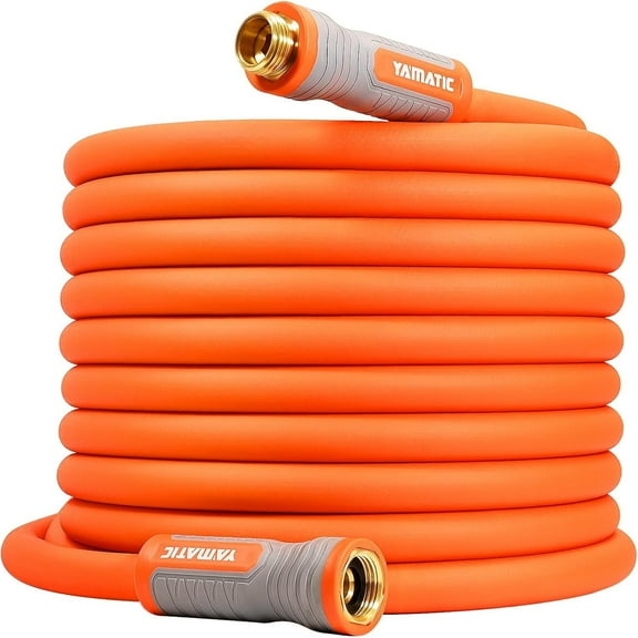 YAMATIC Garden Hose 5/8 in x 75 ft, Ergonomic Swivel Fittings, Burst 600 PSI, Heavy Duty Water Hose