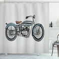 thumbnail image 1 of Ambesonne Motorcycle Shower Curtain, Off Road Bike Race, 69"Wx70"L, Pale Blue Grey and Black, 1 of 3