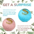 thumbnail image 3 of 2 Bath Bombs Set with Money Surprise Inside - Bill Up to $100 Bill in Each - Natural and Organic Ingredients - Made in USA, 3 of 8