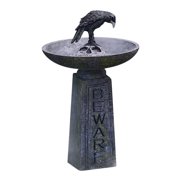 Darzheoy Crow Bird Bath, Bird Feeder for Outside Garden Decoration, Party, Yard, Patio, Crow Resin Ornament