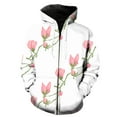 thumbnail image 1 of Sudadera con capucha y cremallera para hombre, diseño de flores de magnolia, estilo Harajuku, estilo hip hop, unisex, con estampado 3D, gran oferta 2024, 1 of 6