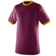 thumbnail image 1 of 710A T-Shirt Ringer, Marron et Or, Moyen, 1 of 1