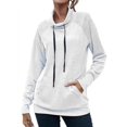 thumbnail image 1 of Worallymy - Sudadera de punto con cuello alto y manga larga a rayas para mujer con cordón Worallymy JD735906133, 1 of 5