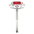 thumbnail image 3 of 2.27 ct Oval Cut Simulated Ruby Halo Engagement Ring for Women in 18K White Gold, 3 of 5