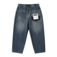 thumbnail image 2 of Boys Jeans Size 10-11 Elastic Waistband Pull-On Casual Demin Pants Comfy Plain Long Trousers Streetwear Boys Back To School Clothes, Blue, 2 of 5