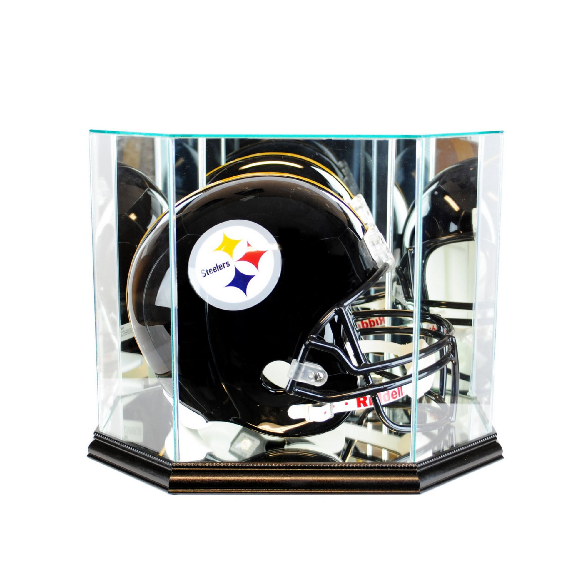Perfect Cases Double Mini Helmet Display Case with Sport Moulding 
