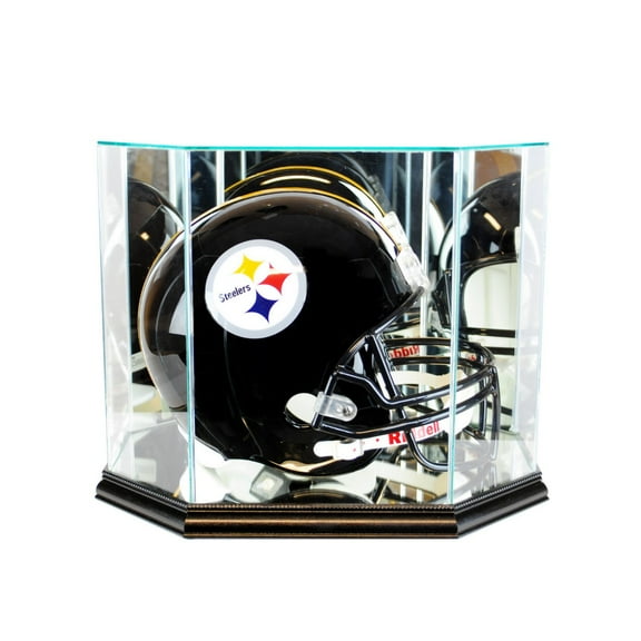 Perfect Cases - Octagon Full Size Football Helmet Display Case, Black Finish