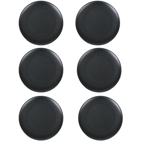 ABCISI 6 Pack Kitchen Melamine Plates, Round Dessert/Salad Plates, Serving Dishes for Snacks Appetizer, Dinnerware Sets, Dishwasher Safe, Dinnerware Sets, Dishwasher Safe, 6" Black