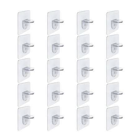 Viveous 20pcs Shelf Bracket Adhesive Pegs Cabinet Shelf Support Stickers (Transparent)