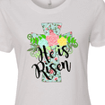 thumbnail image 4 of Inktastic He is Risen Floral Print Cross with Beautiful Flowers Women's T-Shirt, 4 of 5