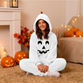 thumbnail image 5 of Black Adult Hooded Pumpkin Plush Onesie Pajamas, Funny Onsies Halloween Costume Polyester Plush Fleece Hooded Funny Cozy Pajamas Jumpsuit Thickened Casual Loungewear Outfits S, 5 of 6