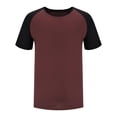 thumbnail image 6 of UVEASISHA Mens T-Shirts Classic Color Block Short Sleeve Tees Crew Neck Casual Active Workout Shirts Breathable Casual Summer Tee Shirt Wine L, 6 of 6