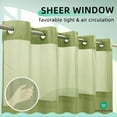 thumbnail image 5 of Yiannan No Hook Slub Textured Shower Curtain with Snap-in PEVA Liner, Mesh Window - Sage, 71 x 74, 5 of 6