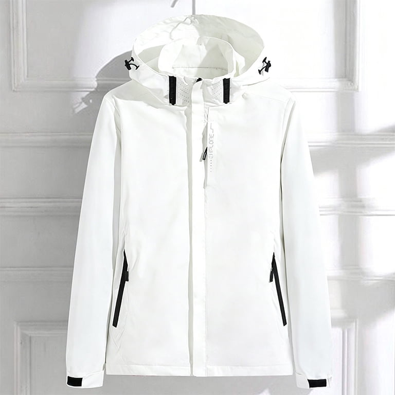 SZJXBUY Rain Jacket Women Packable Plus Size Zip Up Waterproof