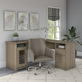 thumbnail image 2 of Cabot 60W L Desk with Mid Back Leather Box Chair, includes File and Box Drawer with Storage in Ash Gray, 2 of 7