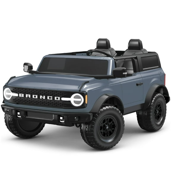 Kid Trax 12V Ford Bronco Ride-On Toy for Ages 3-7, Battery Powered, LED Headlights, FM Radio, MP3, Horn, 2-Seater, Max Weight 130 lb, 2 Speeds, Electric Car for Kids, Kids Ride on Toys, No Remote