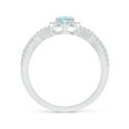 thumbnail image 2 of Angara Natural 0.3 Ct. Aquamarine with Diamond Halo Ring in 14K White Gold for Women (Ring Size: 3), 2 of 9