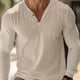 thumbnail image 4 of pstuiky camisas de manga larga para hombre, Blusas y camisas de manga larga con cuello en V y colores lisos para hombre Tops de hombre s, 4 of 5