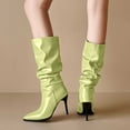 thumbnail image 2 of UngA Platform Boots Knee High Boots for Women, Sexy Pointed Toe Stiletto High Heel Boots, Fashion & Classic Dress Shoes Green,7.5, 2 of 7